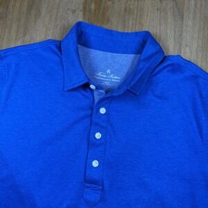 Brooks Brothers Short Sleeve Performance Series Polo Shirt Men's L Blue Casual